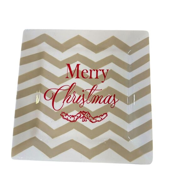 Coton Colors by Laura Johnson Merry Christmas Holiday Serving‎ Platter 12.5" - Picture 1 of 9